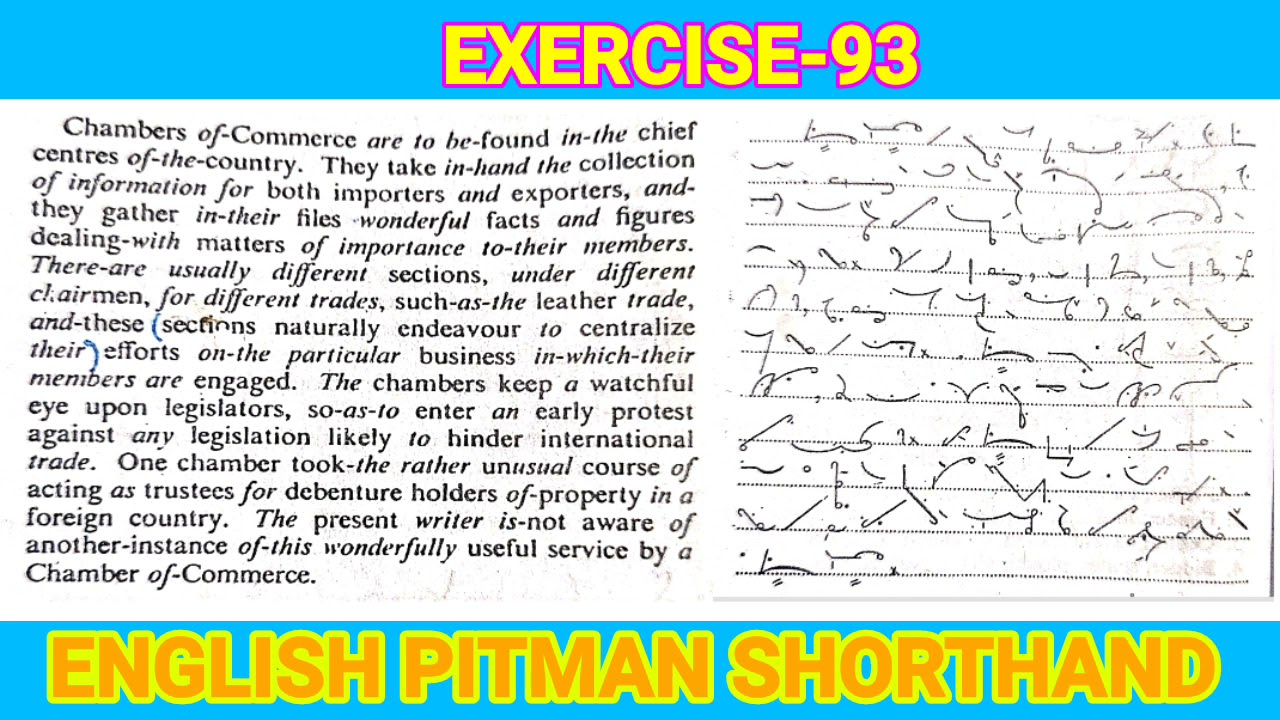 Exercise-93 Dictation for beginners, english pitman shorthand