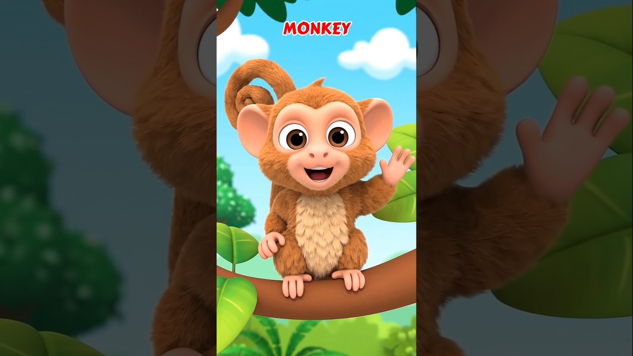 🐒 Monkey Puzzle | Learn Wild Animals | Guess the Animal Song #cocomelon #toddlerlearning #shorts