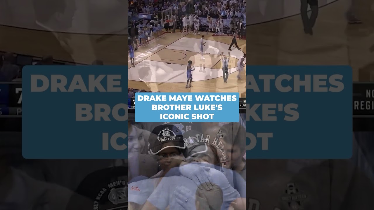 Drake Maye witnessed his brother Luke's clutch March Madness shot 👀 #shorts