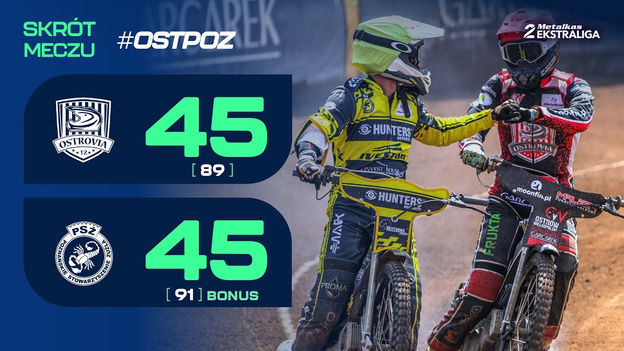 Speedway. Żużel. Mecz: Fenomenalny Douglas. Skorpiony z bonusem (skrót #OSTPOZ 45:45 21.06.2025)