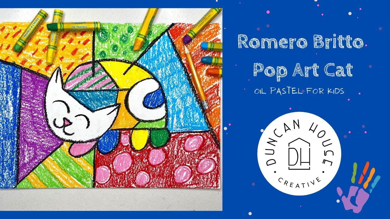 Oil Pastel Pop Art Cat: Kids Edition