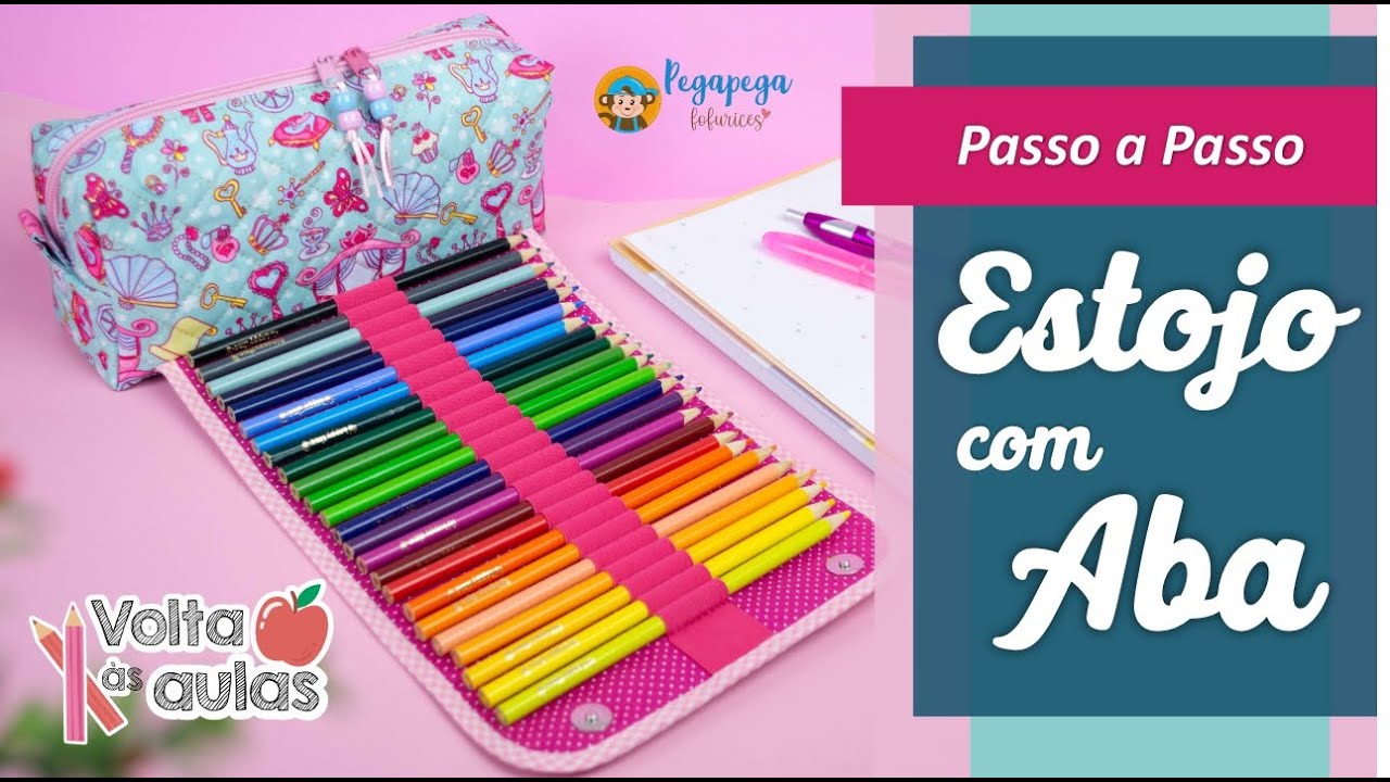 Passo a Passo | Estojo Escolar com Aba