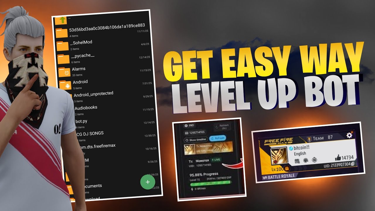 LEVEL UP BOT IN FREE FIRE 🥳 || I FOUND EASYIST WAY TO REACH 100 LV ? ||