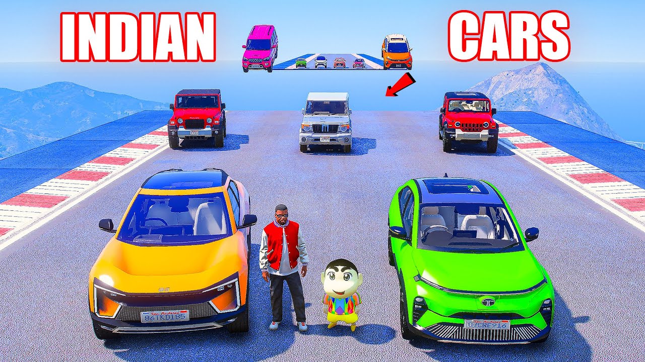 Franklin & Shinchan tried Crazy Speed Test Challenge With Indian Cars in GTA 5