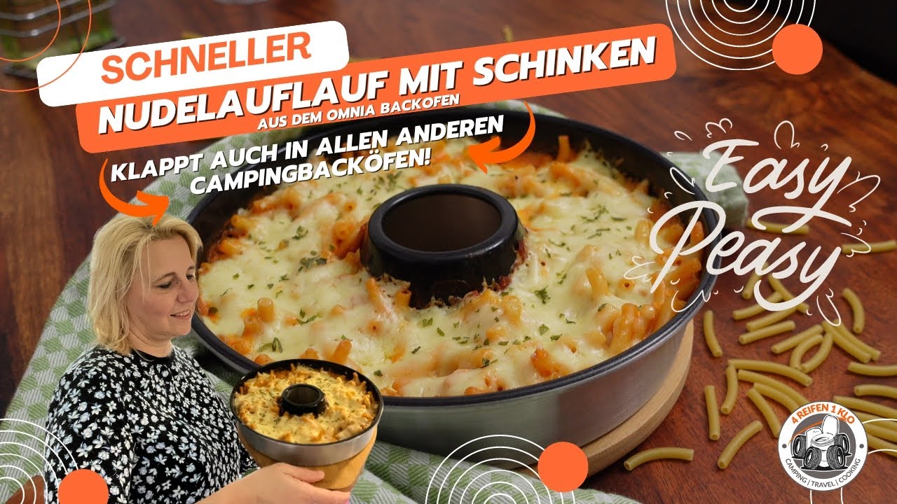 Schneller Nudelauflauf mit Schinken | OHNE Vorkochen! | Omnia Backofen