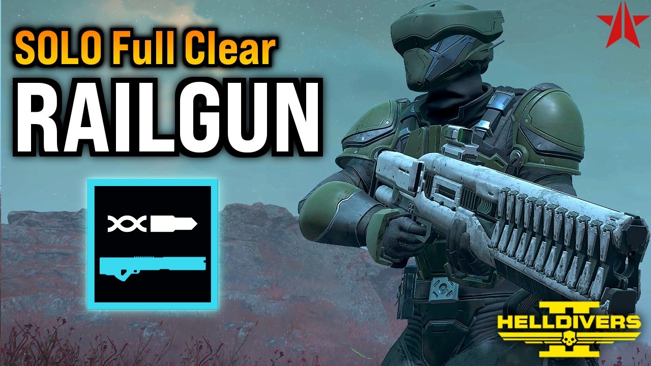 Helldivers 2 - SOLO Railgun SHREDS Bots! Super Helldive (Full Clear)