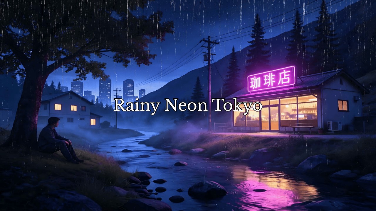 Rainy Neon Tokyo — Coffee Shop Lofi & Midnight Vibes | Music Lofi for Study & Focus
