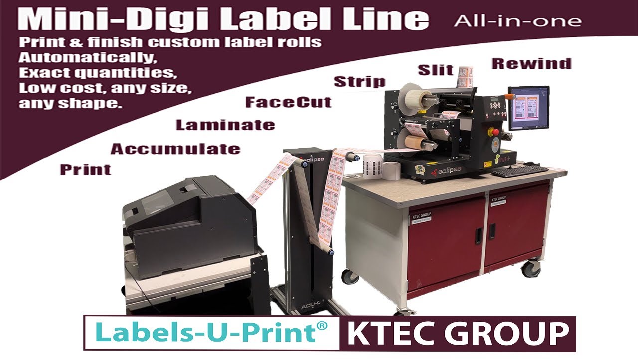 Mini-Digi Label Line - Digital Label Print- Digital Label Finish - Labels-U-Print &reg; - KTEC GROUP UK