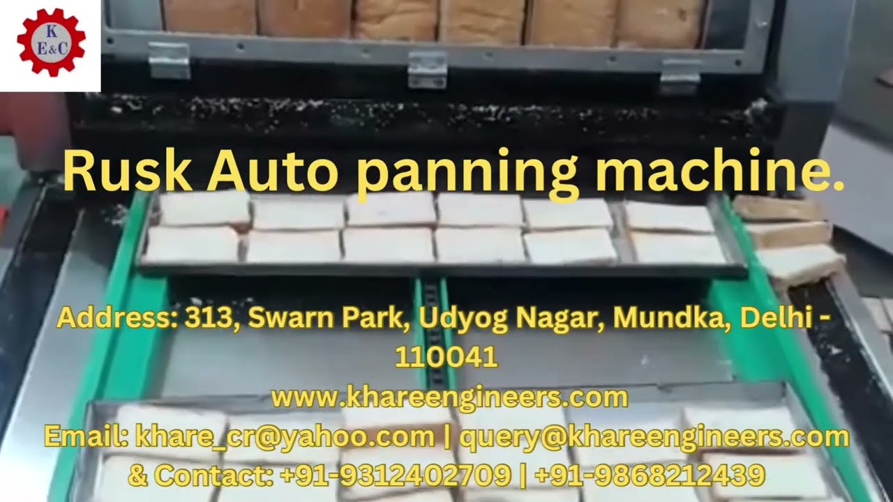 Rusk Auto panning machine by Khare Engineers and Consultants #bakerymachines