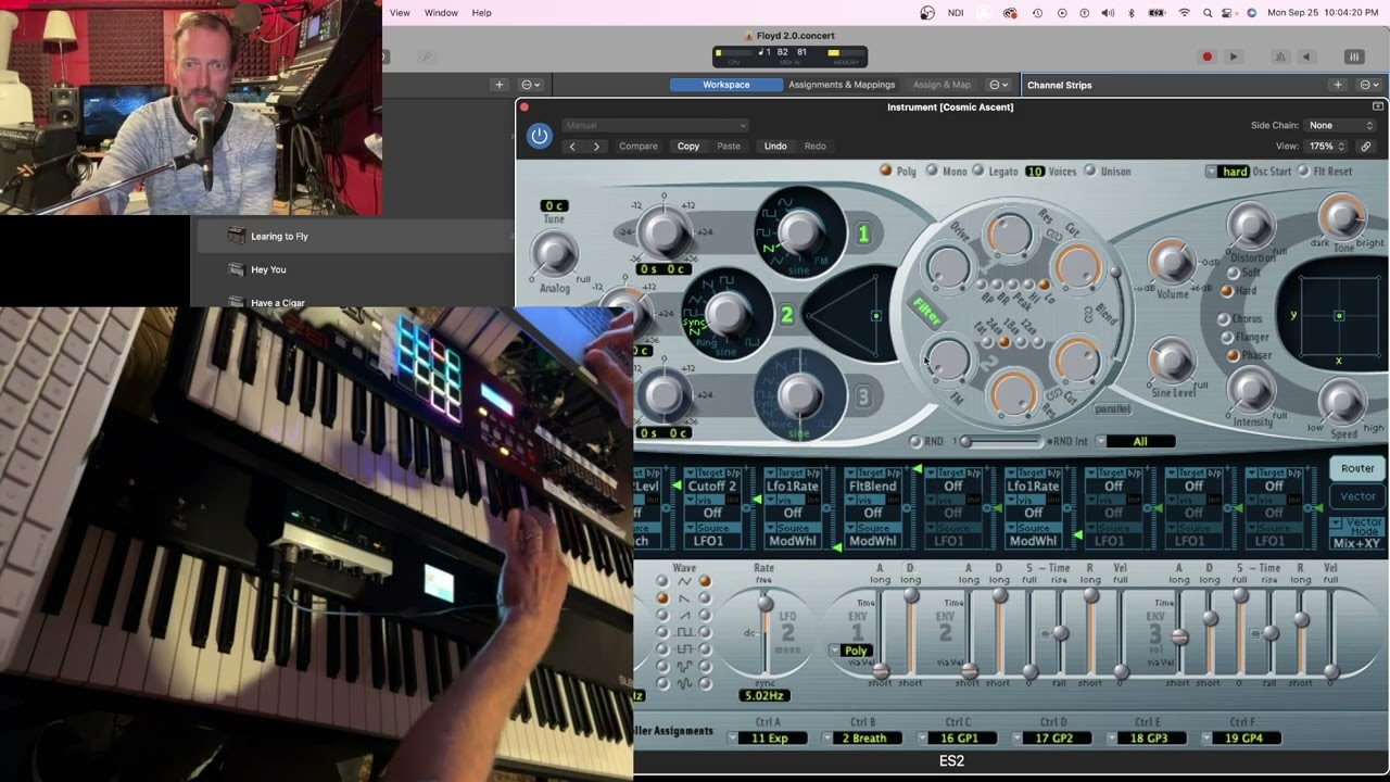 How to Play Pink Floyd Learning to Fly with Keys Patches Tour in Mainstage