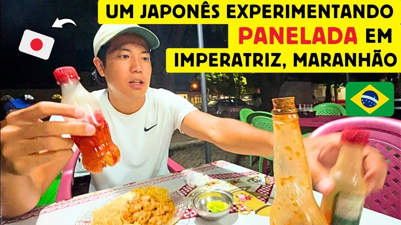 Um japonês experimentando PANELADA em Imperatriz, Maranhão