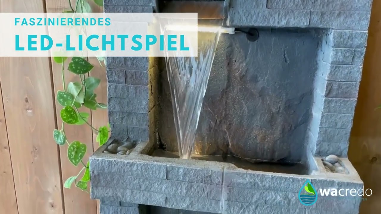 Wacredo Premium Wasserspiel Dominica Designbrunnen Outdoor Wasserspiel
