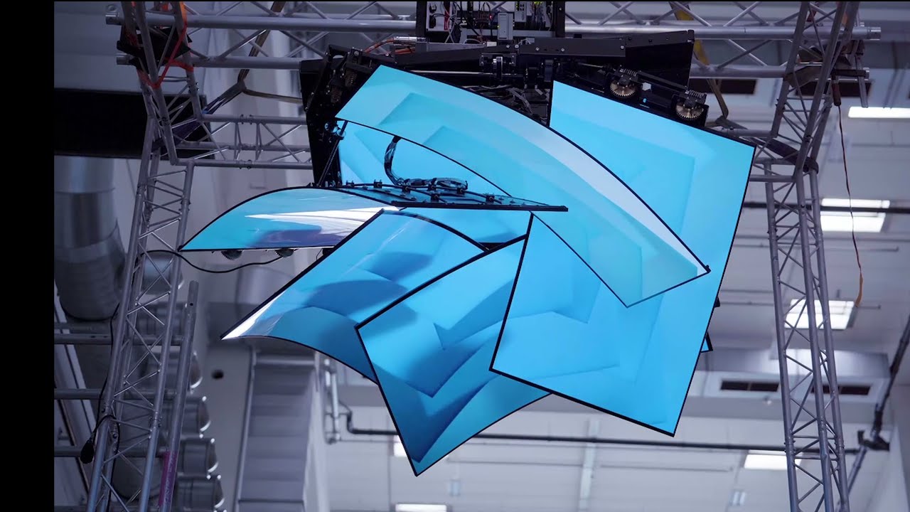 Kinetic OLED screen sculptures by iart