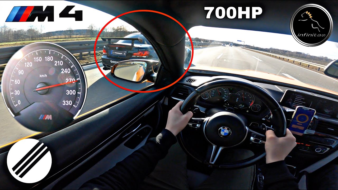 BMW M4 F82 INFINITAS STAGE4 700HP 880NM TEST DRIVE ON GERMAN AUTOBAHN🏎