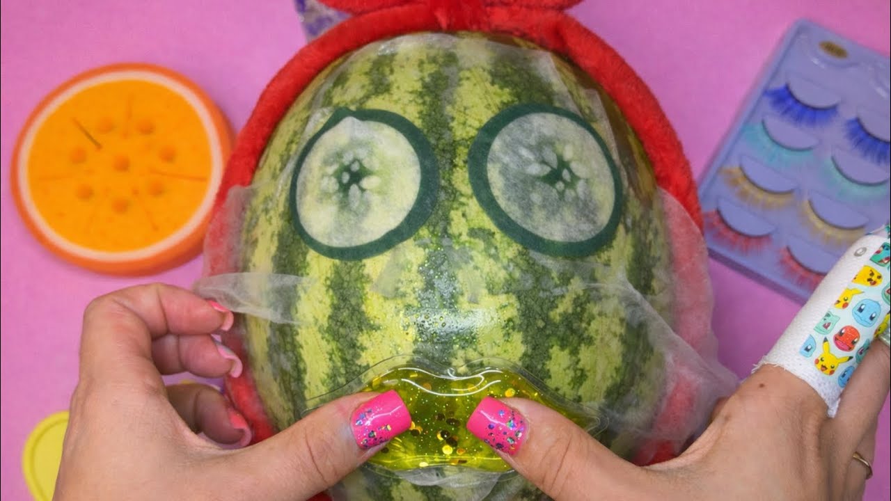 ASMR Makeup on Watermelon 🍉 (No talking)