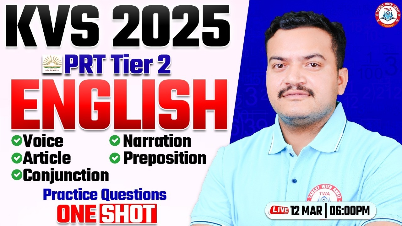 KVS PRT Tier 2 2025 | KVS PRT Mains English Marathon, English Grammar Marathon Class #3, Anuj Sir