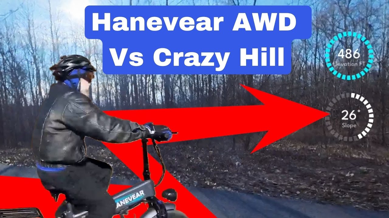 Can The Hanevear H100 AWD Ebike Make It Up A 26 Degree Slope? Today We Try With Stats