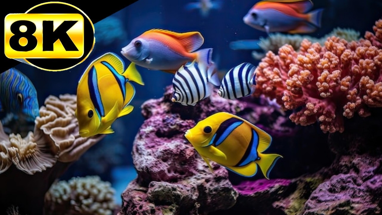 Piano Relaxante com Peixes Coloridos no Oceano 🐠| Música Suave para Dormir, Meditar e Relaxar🪸