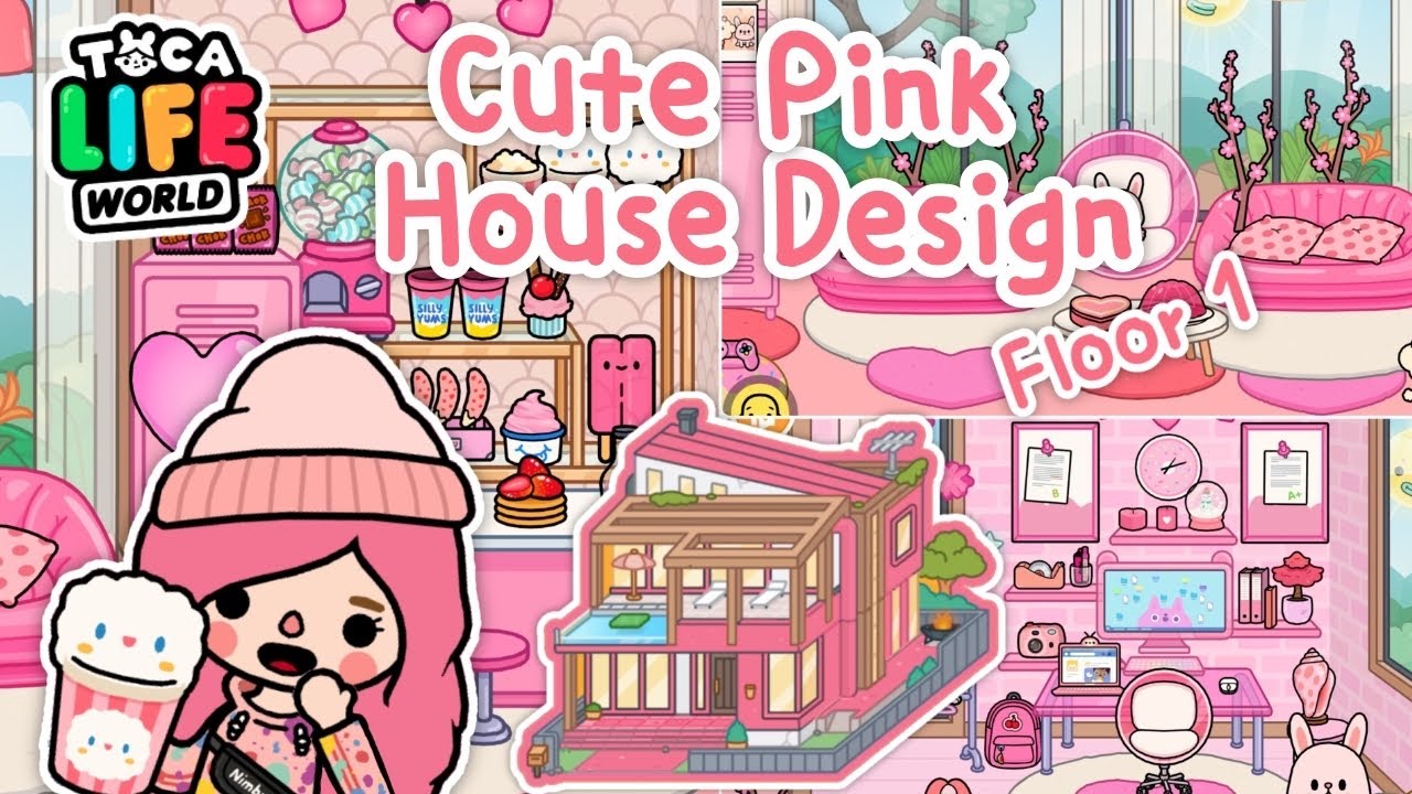 Toca Life World #17 💞🍧🏠| Cute Pink House Design | Moder Mansion | แต่งบ้านสุดหรู2ชั้นธีมสีชมพู💖