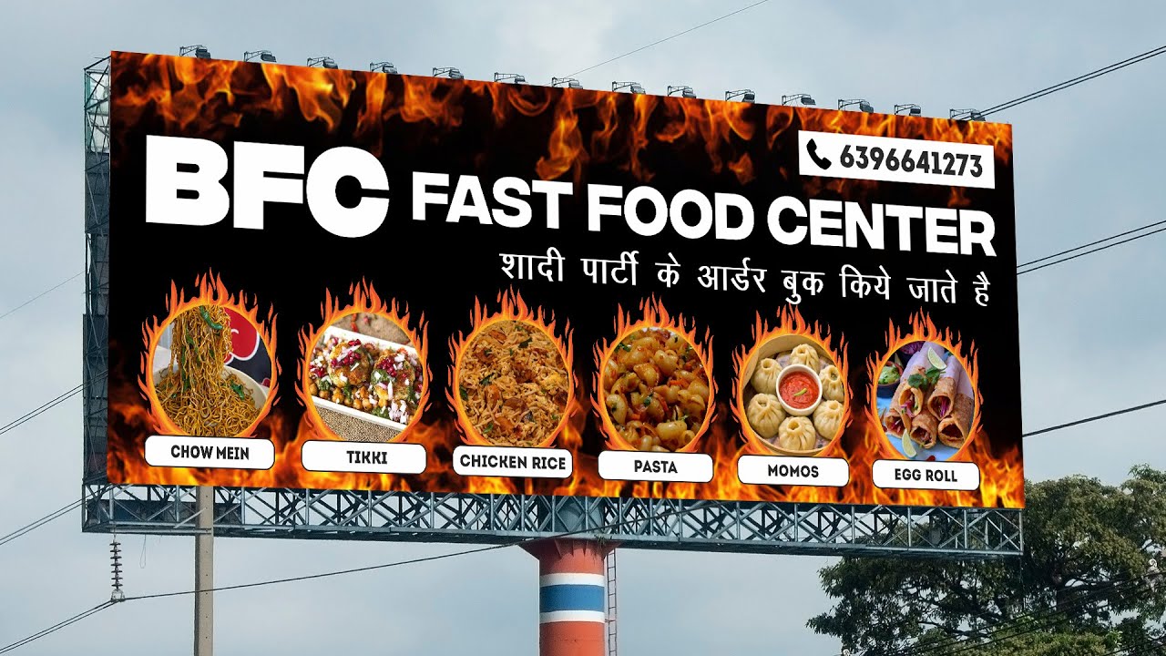 CorelDraw Tutorial | Fast Food Flex Banner Design | Amazing Flex Banner Design in CorelDraw