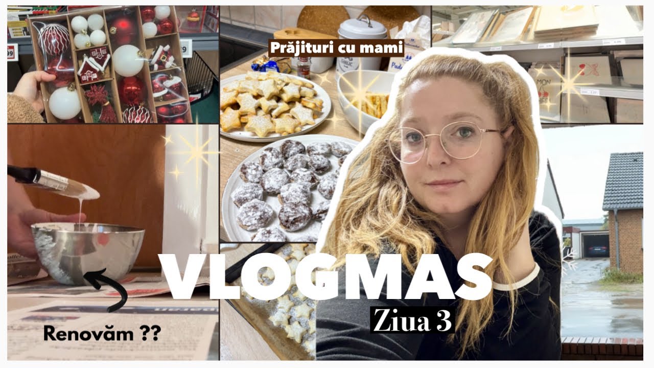 Vlogmas ziua 3 | Prăjituri cu mami, pregătiri primul Advent  | Renovăm , proiect în hol 