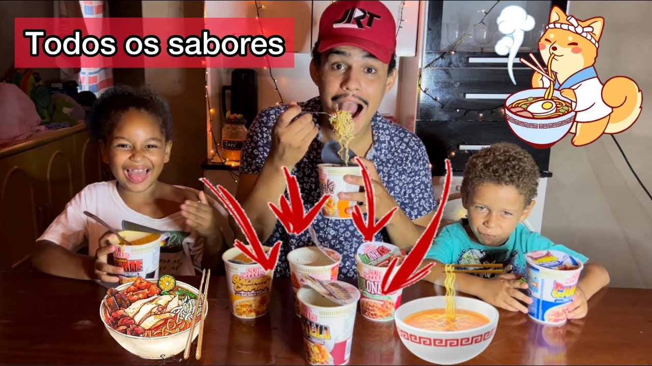 CATITOS PROVANDO TODOS OS SABORES DE CUP NOODLES 🥰