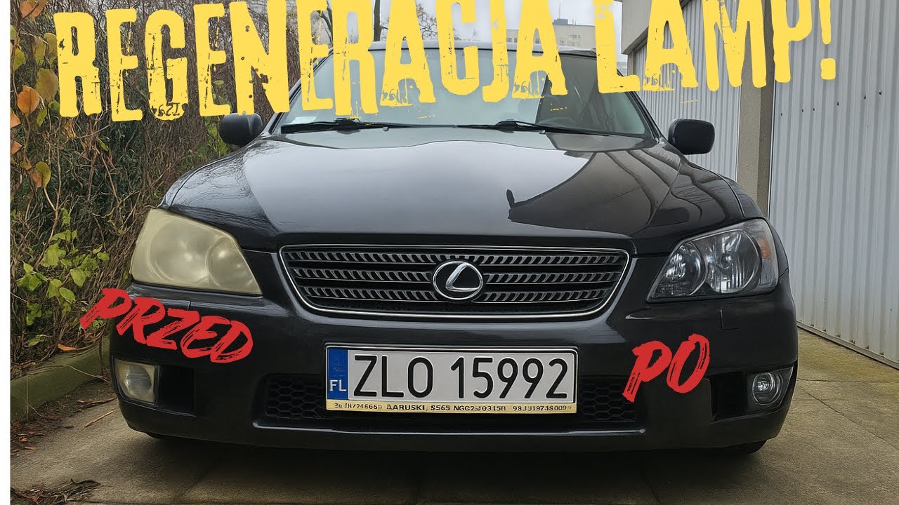 Regeneracja przednich lamp w Lexusie. Lakieruję plastikowy klosz.
