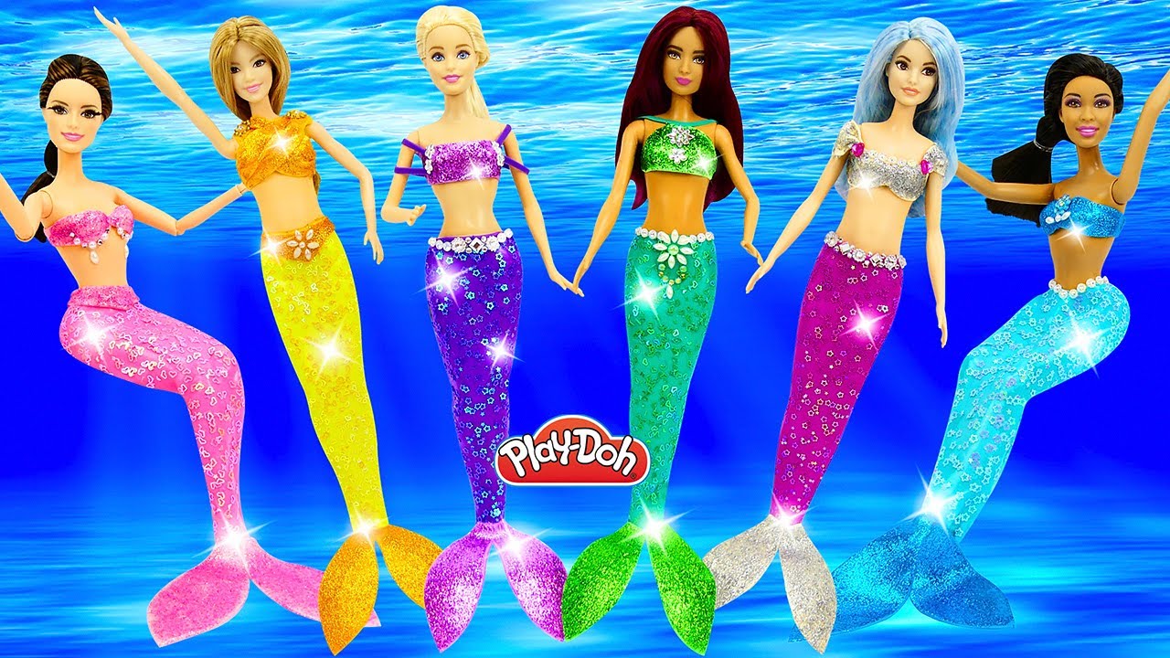 DIY How to Make Mermaid Costumes out of Play Doh for Barbie