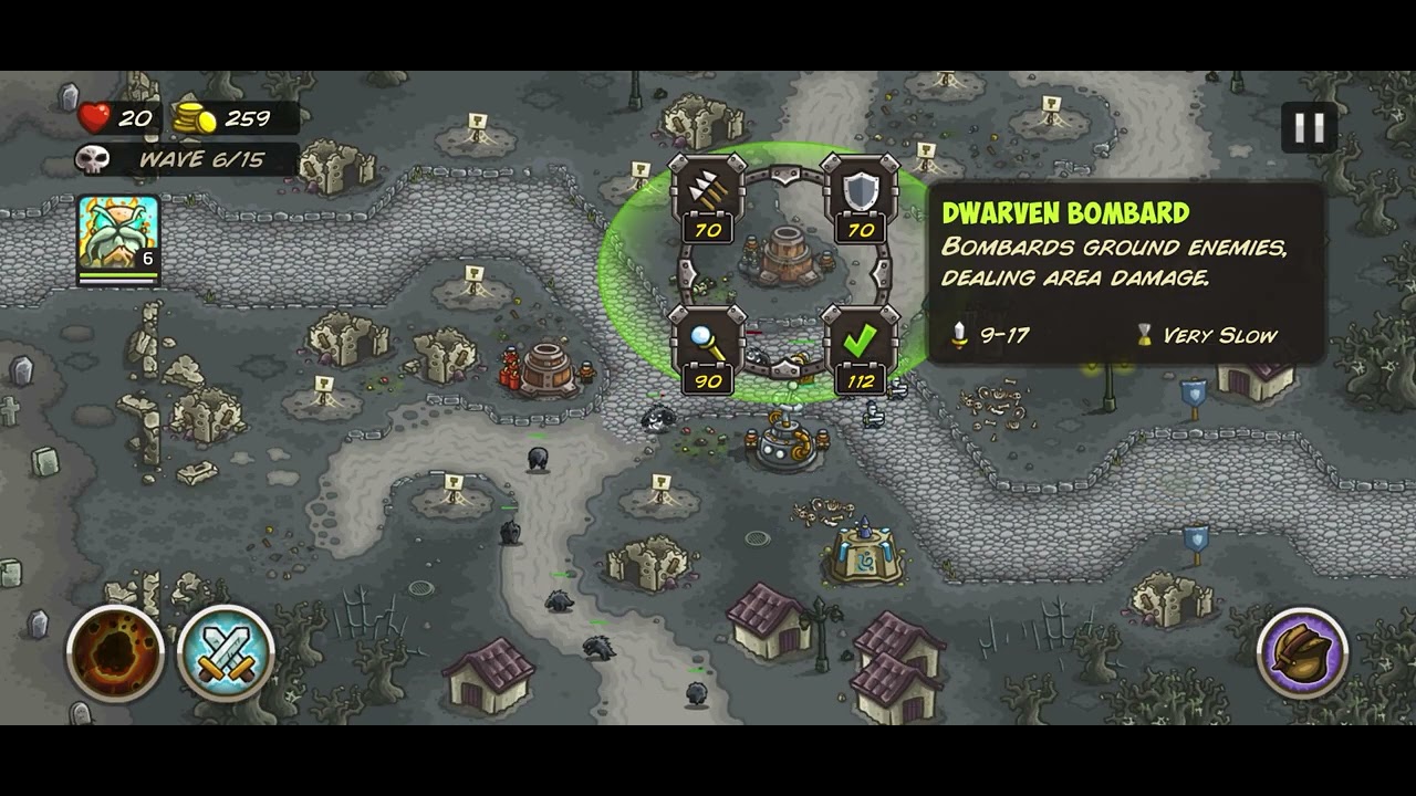 Kingdom Rush: Rotwick level on impossible difficulty 