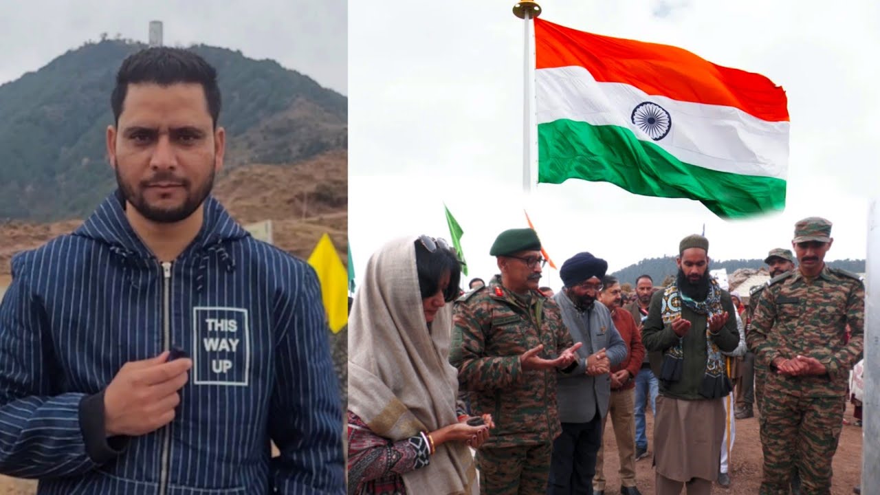 105 Ft Monumental National Flag Coming Up at Banwat View Point, Poonch