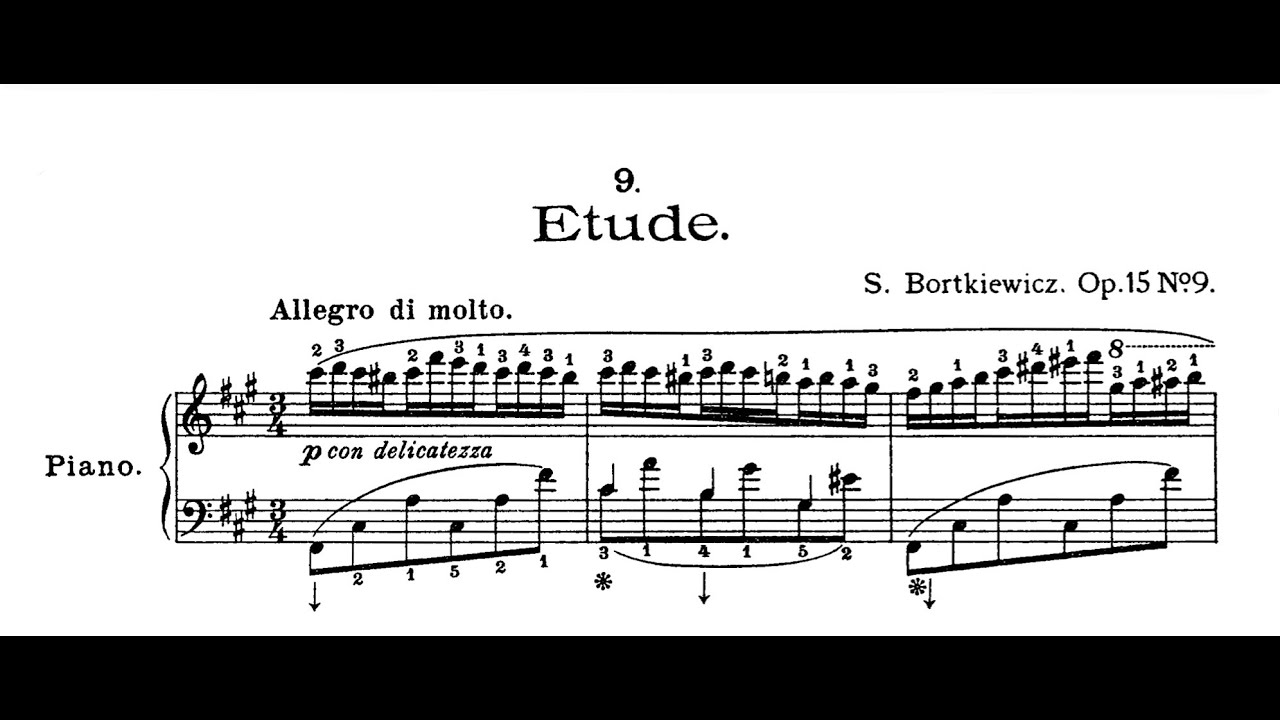 Bortkiewicz - Etude in f# minor, Op. 15, No. 9: Allegro di molto