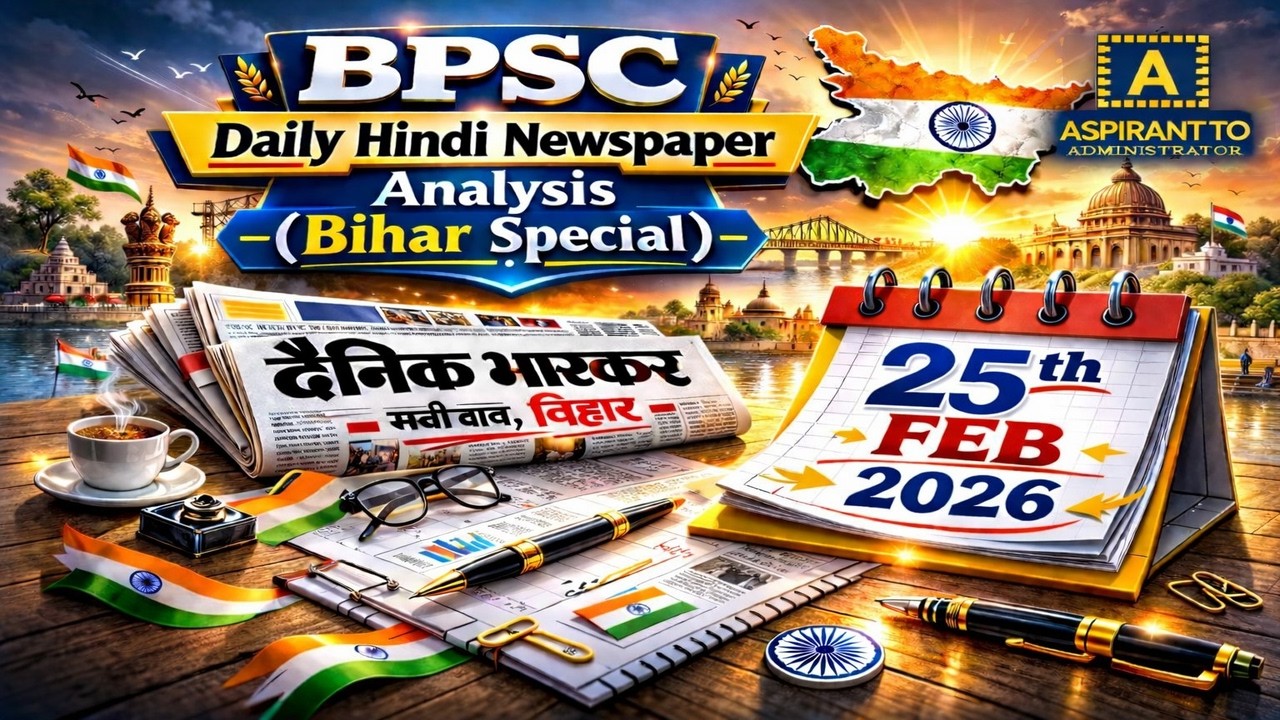 Daily Newspaper analysis for BPSC | 25th February | Hindi newspaper | Bihar special | Dainik Bhaskar