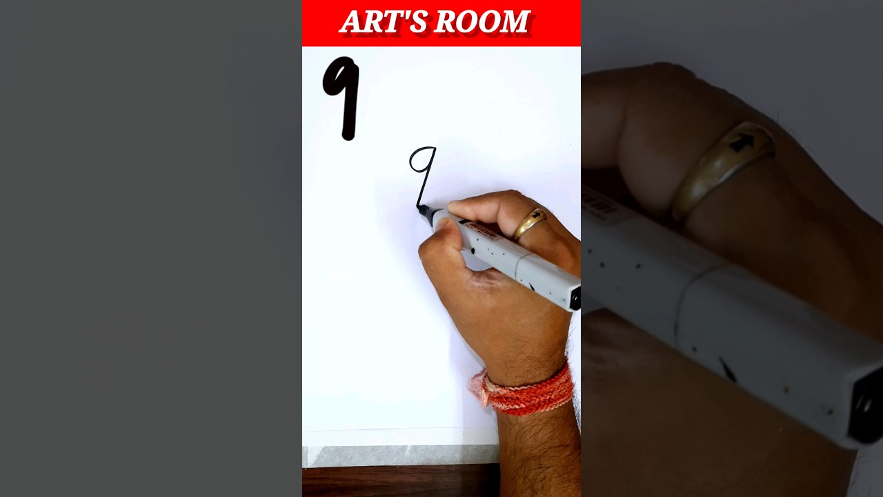 Drawing With Number 9 #shorts #easydrawing #artsroom