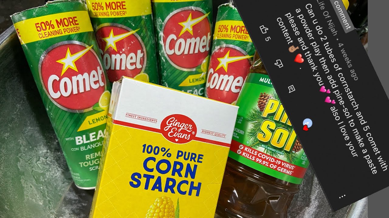 ASMR COMET,CORN STARCH & PINESOL 🤗💜💜ODDLY SATISFYING @Life OF Nijah this is your request 🥰