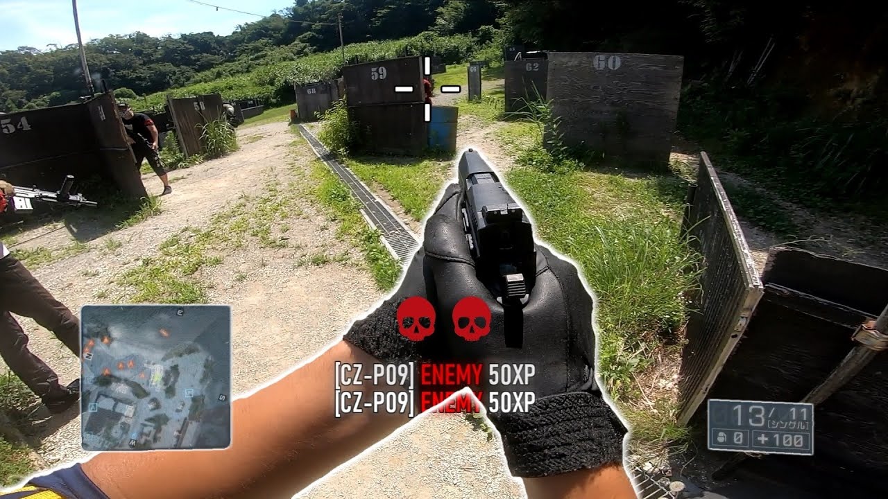 【サバゲー】ハンドガンは接近戦で敵を倒すのに役立ちます。　in 湘南トスカフィールド 【Airsoft】CZ-P09 M1911