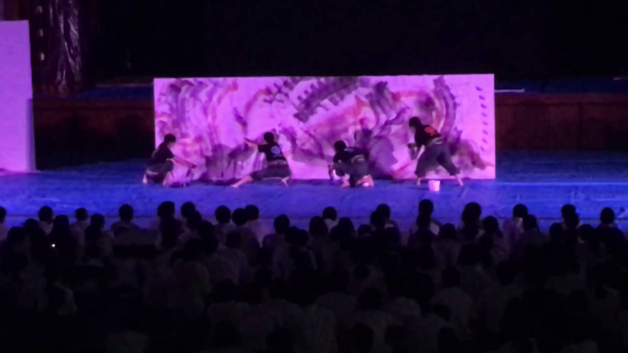 八幡中央高校 文化祭 書道パフォーマンス 2016