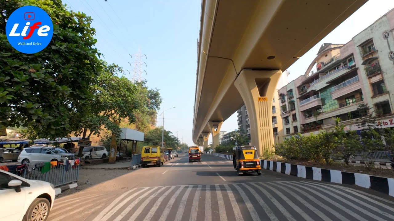 4K Drive in Navi Mumbai - Morning Drive - From Thane to Kharghar