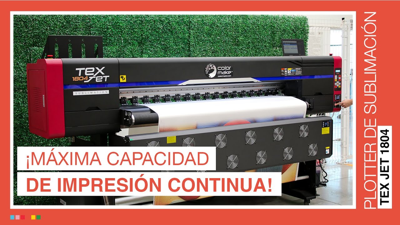 Plotter de Sublimación Tex Jet 1804 Color Make®: 3000 mts. de impresión continua - 4 Cabezales i3200