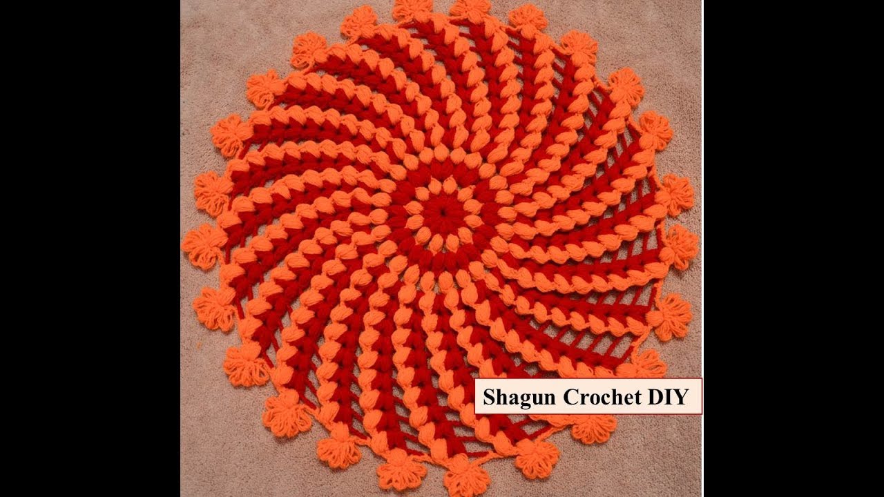 How to Crochet Puff Stitch Doily/Centerpiece/Thalposh/Table cover