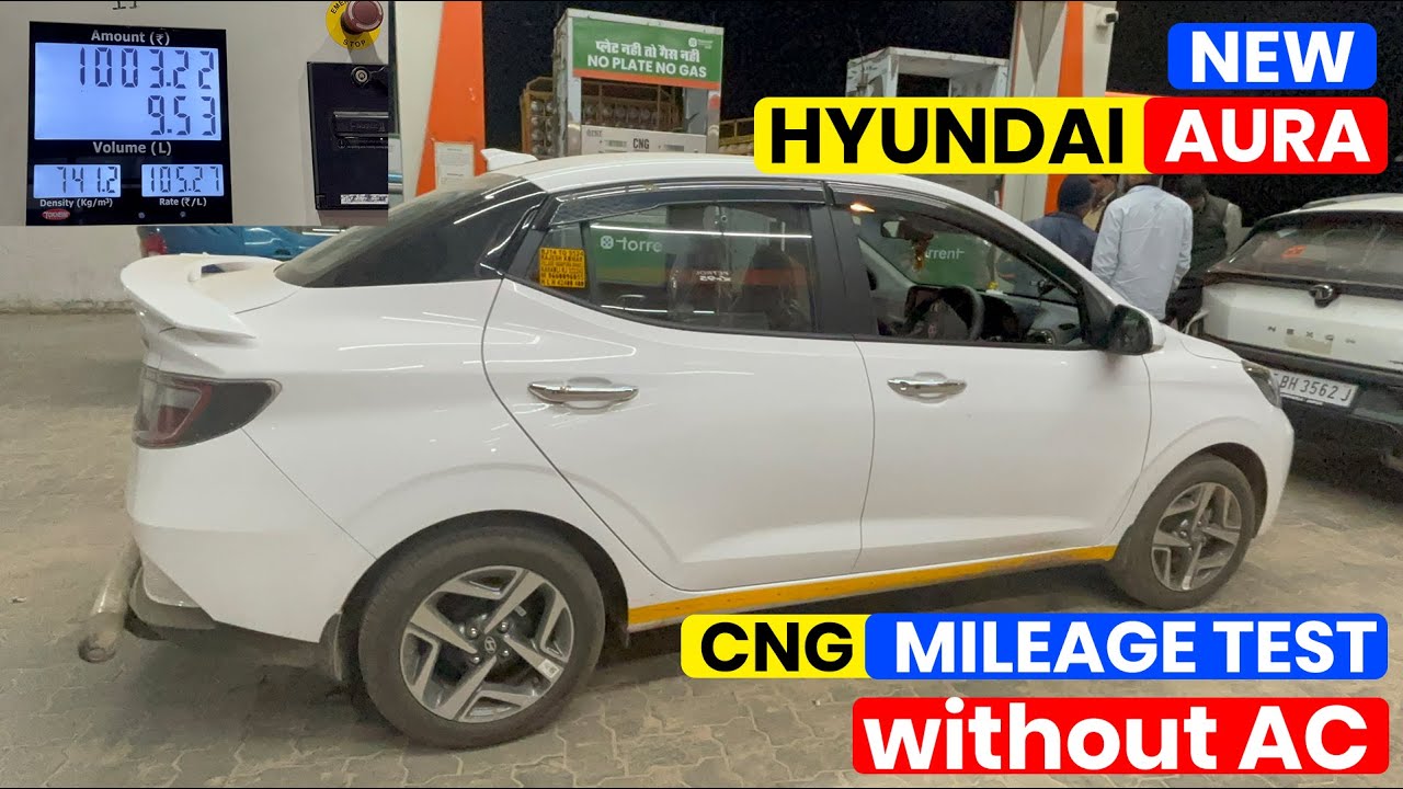 Hyundai Aura Cng Mileage Test Without Ac🔥