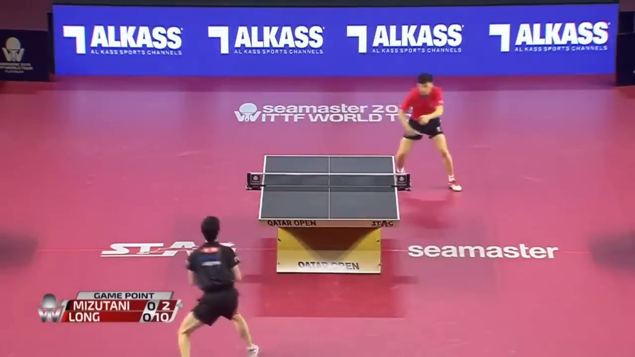 A beautiful backhand drop shot from Ma Long the GOAT