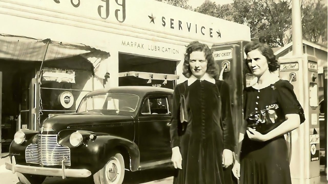 Gas Stations in the 1940s [Black & White Version]