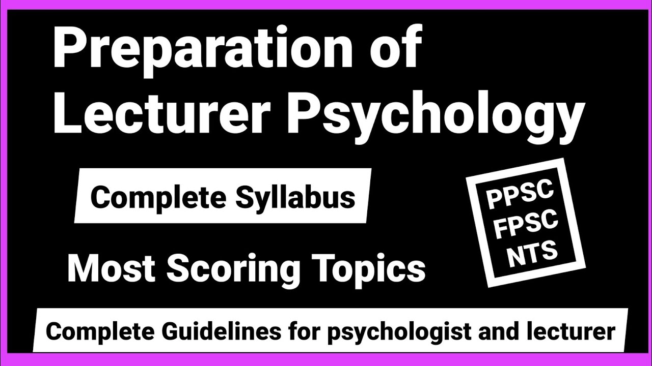 How to Prepare PPSC test for Lecturer Psychology & Psychologist?|Preparation of Lecturer Psychology