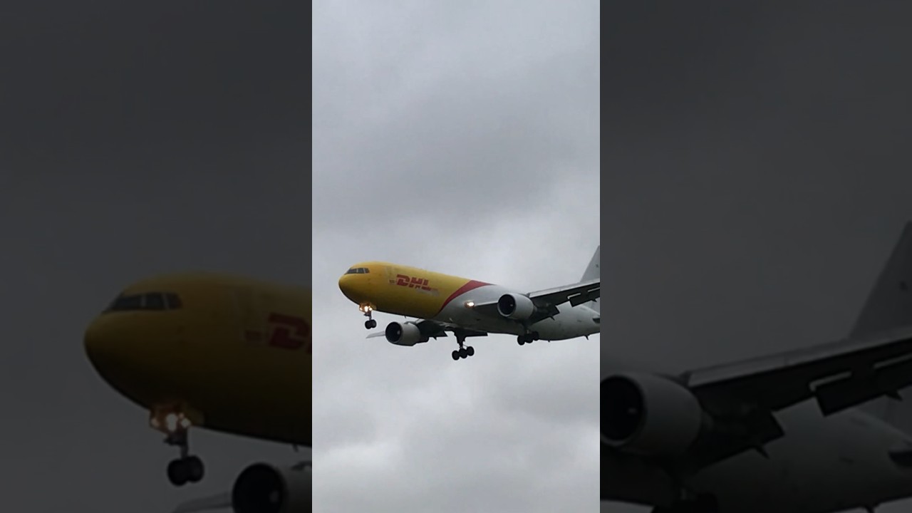 DHL 767 landing at #london  #aviation #viral #trending #trend #boeing #767 #planespotting #DHL