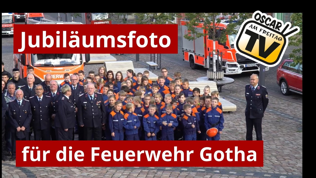 Jubiläumsfoto für die Feuerwehr Gotha