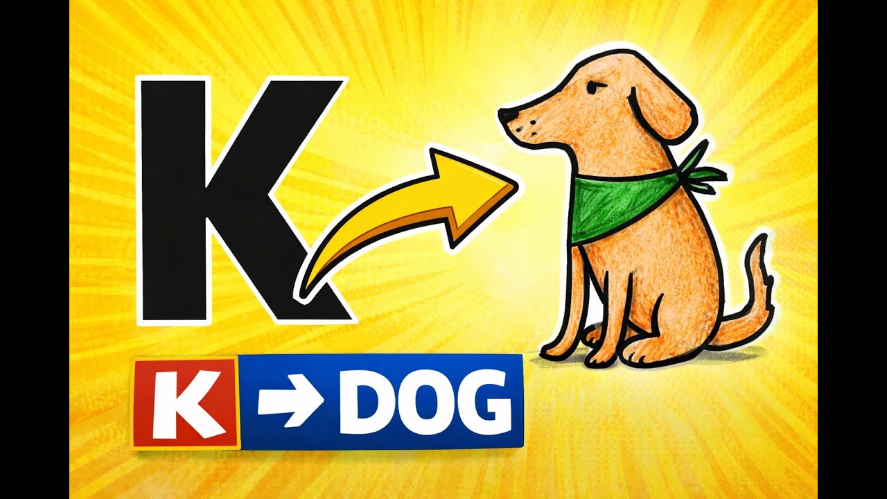 LEARN How To Draw Dog From Letter K #howtodrawstepbystep
