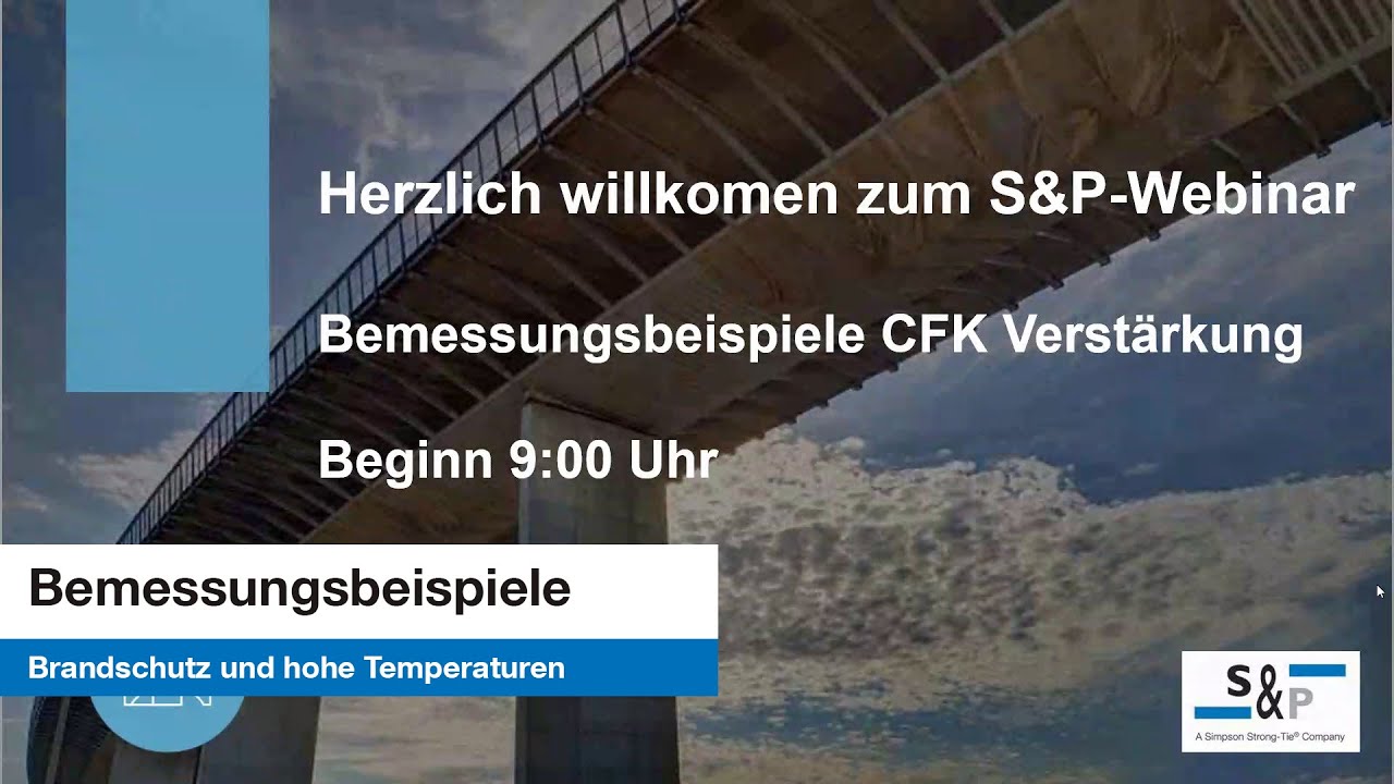 Webinar | Bemessungsbeispiele | Geklebte Verstärkungen - Brandschutz und hohe Temperaturen