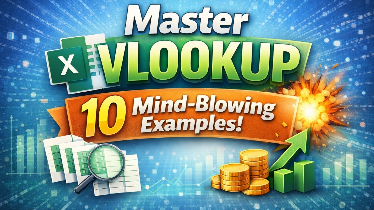 🔥 Master Excel VLOOKUP Fast – 10 Mind-Blowing Examples for Beginners & Pros