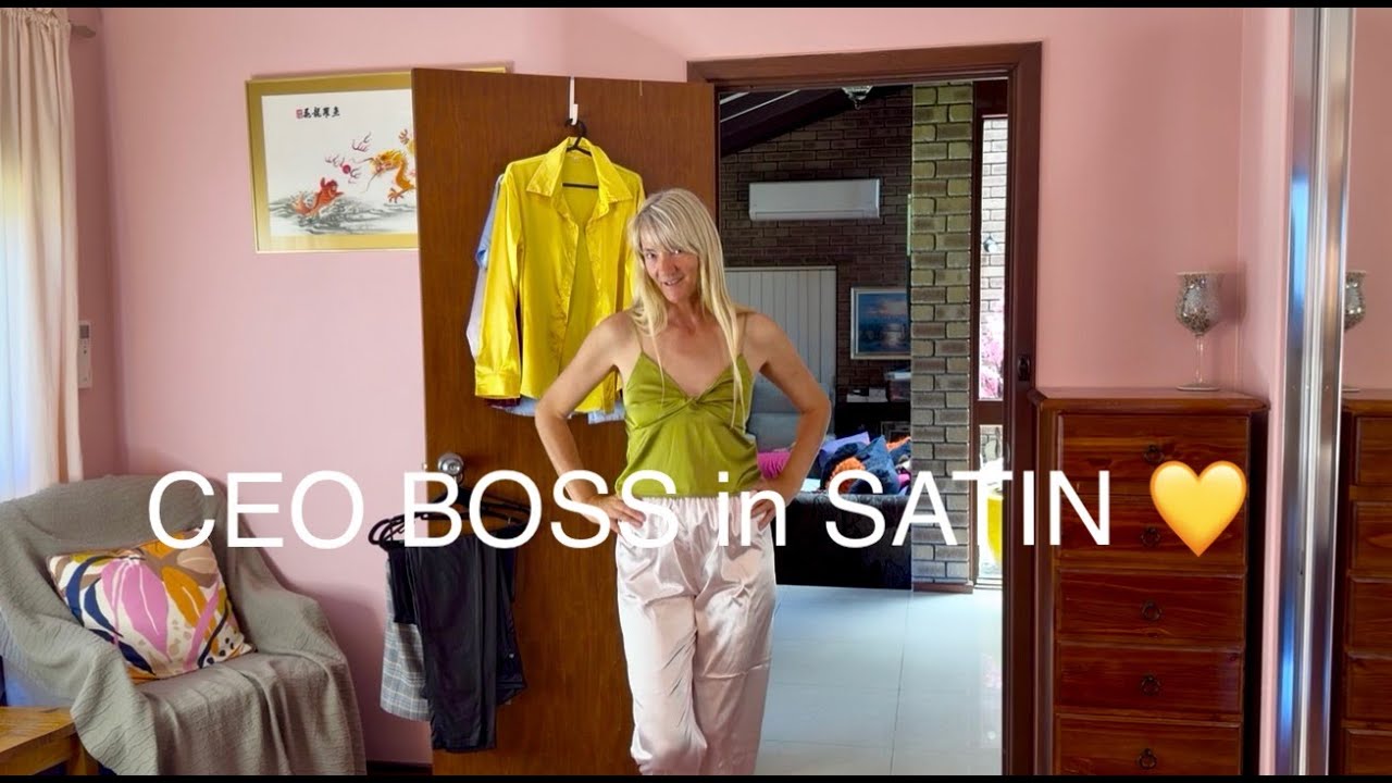 Satin Blouse Try-On | Boss Energy Office Look