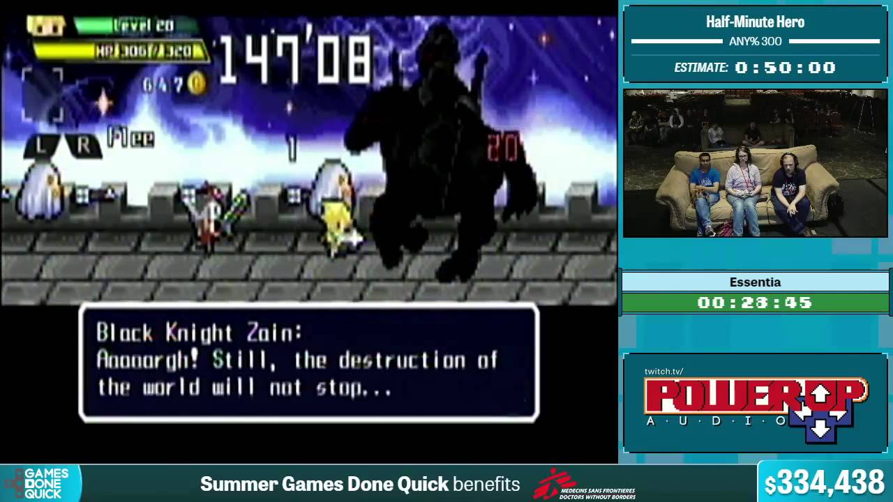 Half Minute Hero (Hero 300) by Essentia in 3:47.076 - Summer Games Done Quick 2015 - Part 66